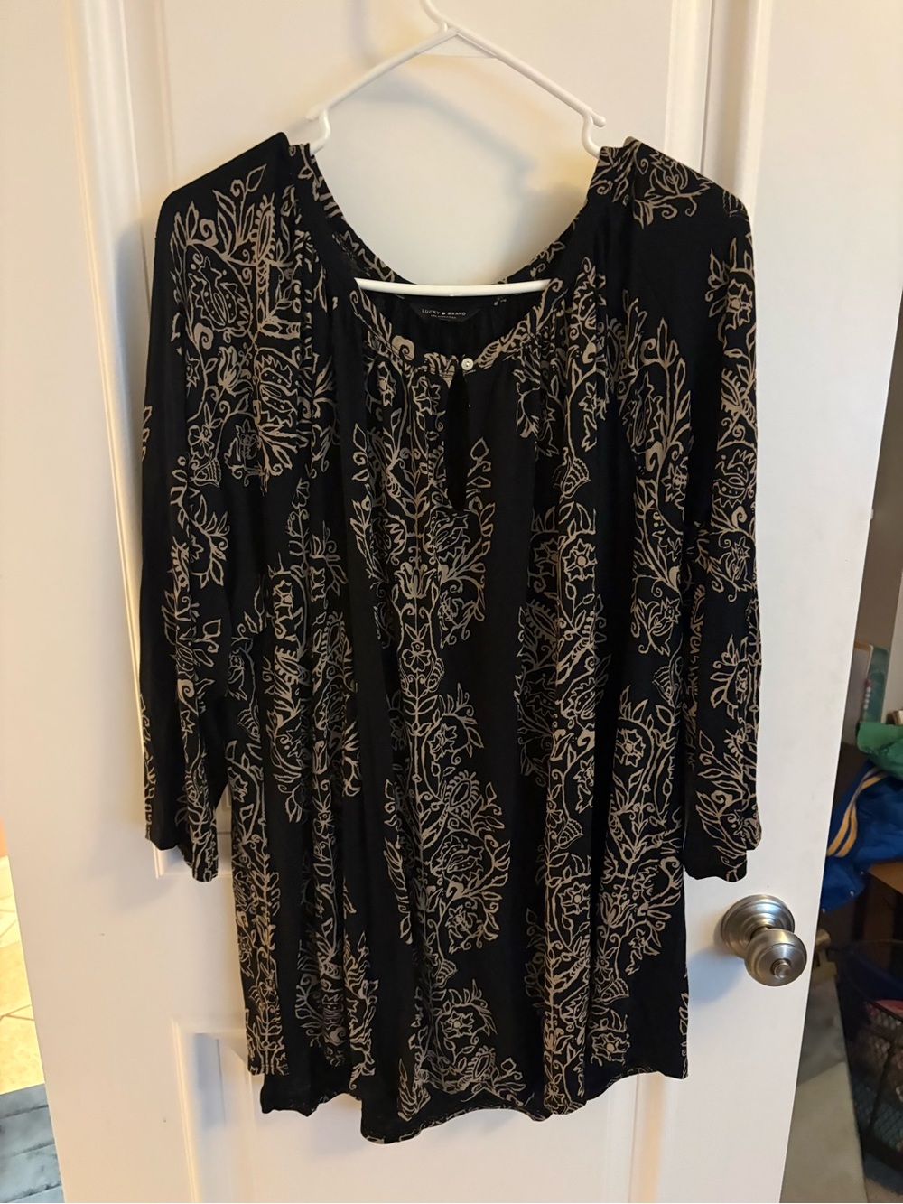 Lucky Brand Black Tunic Top